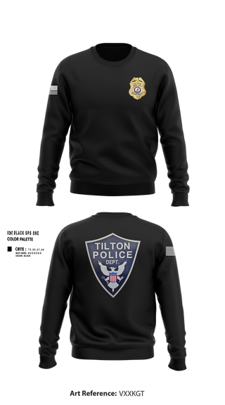 Crew Neck Sweatshirt, Tilton Police Department, Police, Teamtime, Team time, sublimation, custom sports apparel, team uniforms, spirit wear, spiritwear, sports uniforms, custom shirts, team store, custom team store, fundraiser sports, apparel fundraiser