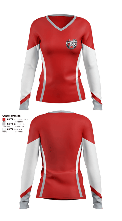 Amherst Lightning 96492071 Women's Long Sleeve V-neck Shirt - 1