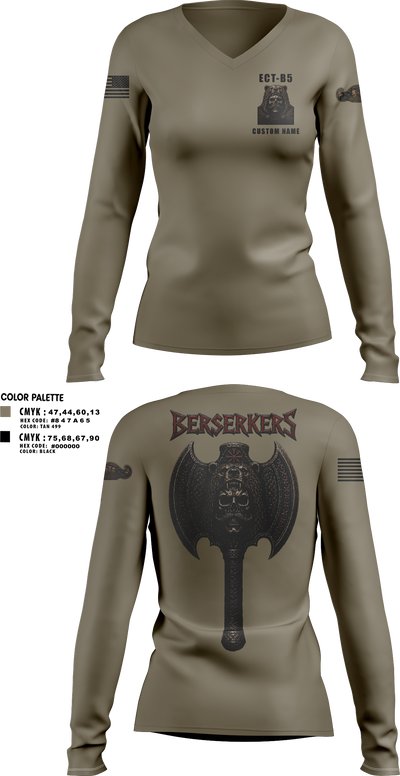 11th Cyber BN 22595859 Women's Long Sleeve V-neck Shirt - 123