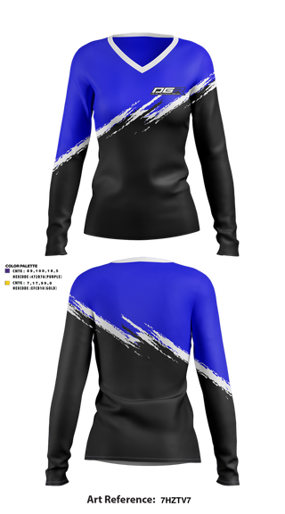 Womens Long Sleeve Vneck Shirt, DGR, E-Sports, Teamtime, Team time, sublimation, custom sports apparel, team uniforms, spirit wear, spiritwear, sports uniforms, custom shirts, team store, custom team store, fundraiser sports, apparel fundraiser
