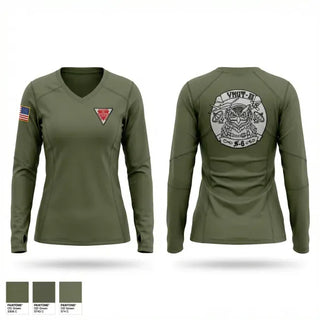 Womens Long Sleeve Vneck Shirt, VMUT-2, Marines, Teamtime, Team time, sublimation, custom sports apparel, team uniforms, spirit wear, spiritwear, sports uniforms, custom shirts, team store, custom team store, fundraiser sports, apparel fundraiser