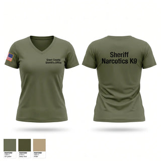 Womens Short Sleeve Vneck Shirt, Grant County Sheriff's Office, Police, Teamtime, Team time, sublimation, custom sports apparel, team uniforms, spirit wear, spiritwear, sports uniforms, custom shirts, team store, custom team store, fundraiser sports, apparel fundraiser