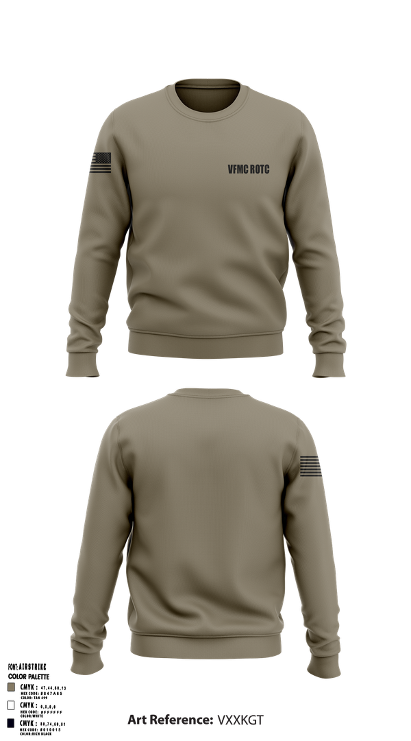 Crew Neck Sweatshirt, VFMC ROTC, , Teamtime, Team time, sublimation, custom sports apparel, team uniforms, spirit wear, spiritwear, sports uniforms, custom shirts, team store, custom team store, fundraiser sports, apparel fundraiser