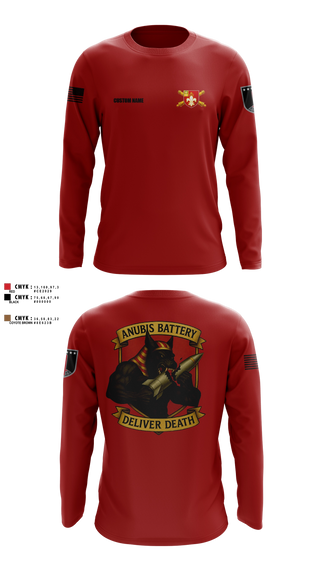 Long Sleeve Performance Shirt, Anubis Battery, 3-12 FA, Army, Teamtime, Team time, sublimation, custom sports apparel, team uniforms, spirit wear, spiritwear, sports uniforms, custom shirts, team store, custom team store, fundraiser sports, apparel fundraiser