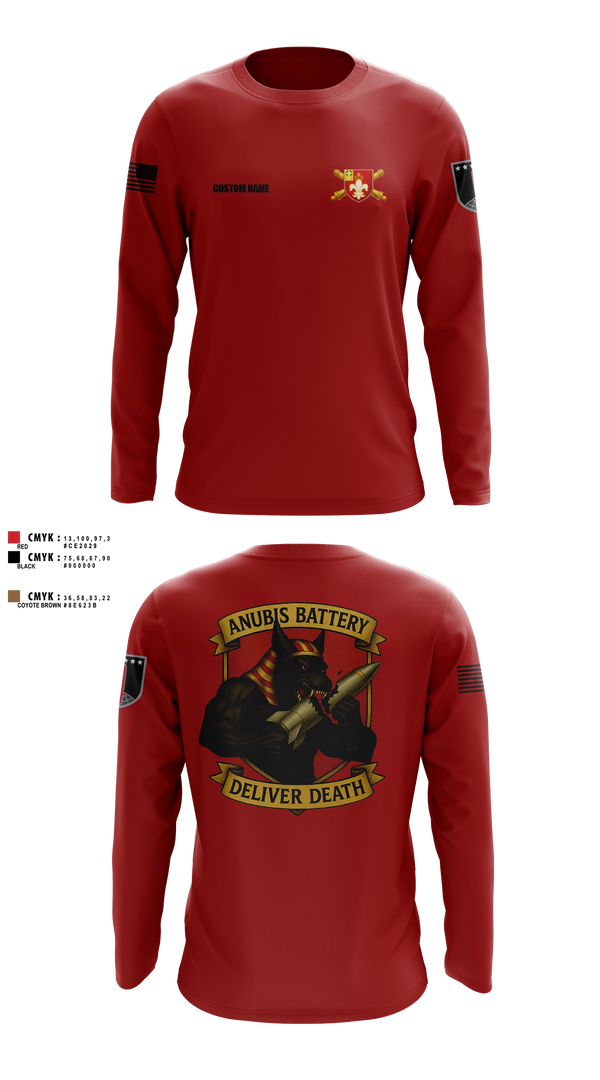 Long Sleeve Performance Shirt, Anubis Battery, 3-12 FA, Army, Teamtime, Team time, sublimation, custom sports apparel, team uniforms, spirit wear, spiritwear, sports uniforms, custom shirts, team store, custom team store, fundraiser sports, apparel fundraiser