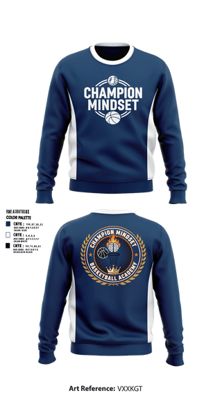 Crew Neck Sweatshirt, Champion Mindset Basketball Academy, Men's Basketball, Teamtime, Team time, sublimation, custom sports apparel, team uniforms, spirit wear, spiritwear, sports uniforms, custom shirts, team store, custom team store, fundraiser sports, apparel fundraiser