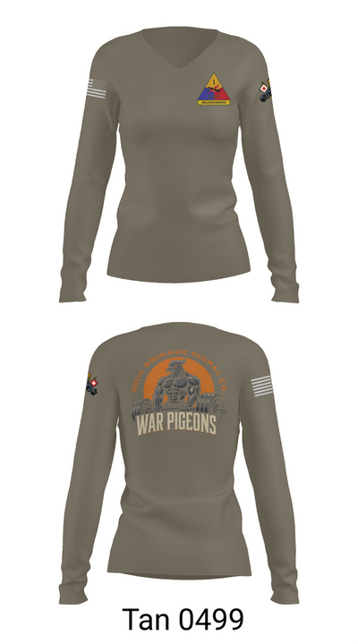 261st War Pigeons Women's Long Sleeve V-neck Shirt - 77