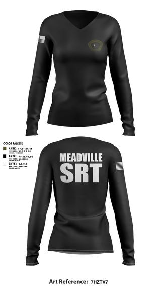 Womens Long Sleeve Vneck Shirt, Meadville SRT, Police, Teamtime, Team time, sublimation, custom sports apparel, team uniforms, spirit wear, spiritwear, sports uniforms, custom shirts, team store, custom team store, fundraiser sports, apparel fundraiser