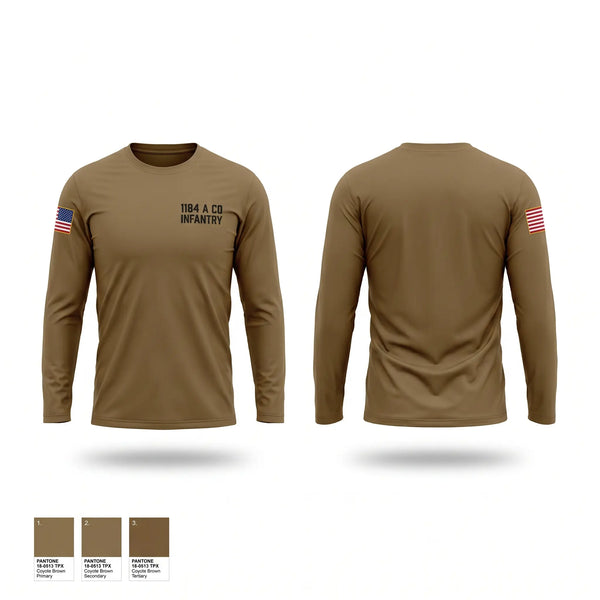 Long Sleeve Performance Shirt, 1-184 A co infantry, National Guard, Teamtime, Team time, sublimation, custom sports apparel, team uniforms, spirit wear, spiritwear, sports uniforms, custom shirts, team store, custom team store, fundraiser sports, apparel fundraiser
