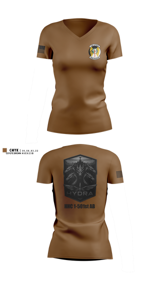 Womens Short Sleeve Vneck Shirt, HHC/1-501 AB, Army, Teamtime, Team time, sublimation, custom sports apparel, team uniforms, spirit wear, spiritwear, sports uniforms, custom shirts, team store, custom team store, fundraiser sports, apparel fundraiser