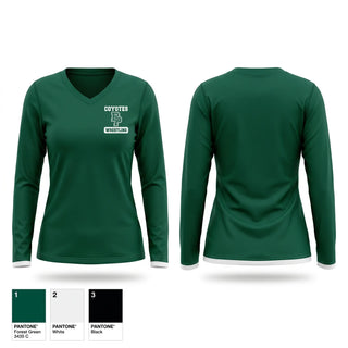 Womens Long Sleeve Vneck Shirt, Buena Park High School Wrestling, Wrestling, Teamtime, Team time, sublimation, custom sports apparel, team uniforms, spirit wear, spiritwear, sports uniforms, custom shirts, team store, custom team store, fundraiser sports, apparel fundraiser
