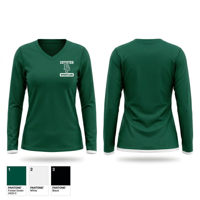 Buena Park High School Wrestling Women's Long Sleeve V-neck Shirt - 1