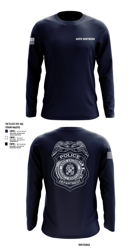 Long Sleeve Performance Shirt, AAPD Southern, Police, Teamtime, Team time, sublimation, custom sports apparel, team uniforms, spirit wear, spiritwear, sports uniforms, custom shirts, team store, custom team store, fundraiser sports, apparel fundraiser