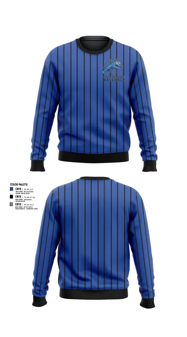 Crew Neck Sweatshirt, Newton High School Baseball, Baseball, Teamtime, Team time, sublimation, custom sports apparel, team uniforms, spirit wear, spiritwear, sports uniforms, custom shirts, team store, custom team store, fundraiser sports, apparel fundraiser