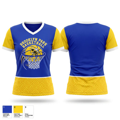 Brooklyn Park Bees Women's Short Sleeve V-neck Shirt - 1