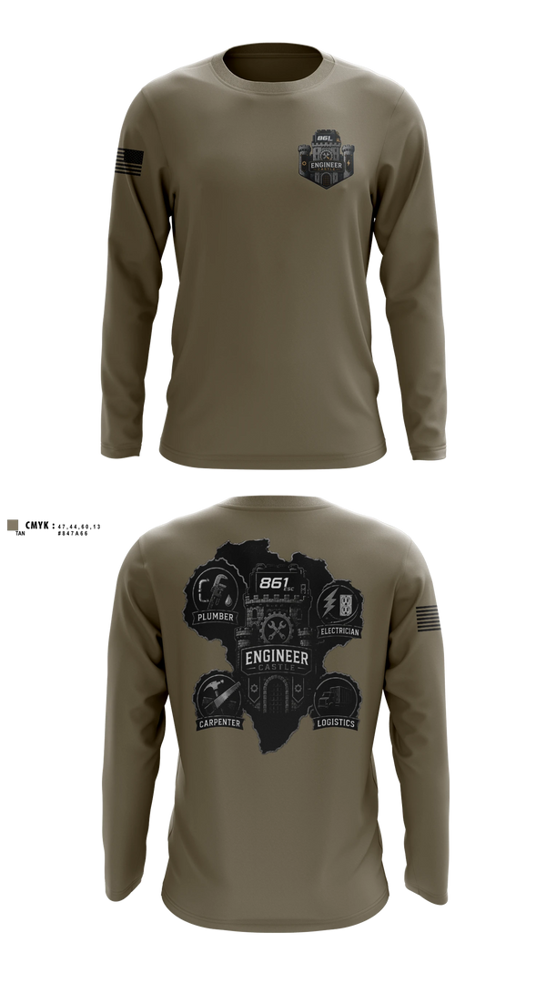 Long Sleeve Performance Shirt, 861, Army, Teamtime, Team time, sublimation, custom sports apparel, team uniforms, spirit wear, spiritwear, sports uniforms, custom shirts, team store, custom team store, fundraiser sports, apparel fundraiser