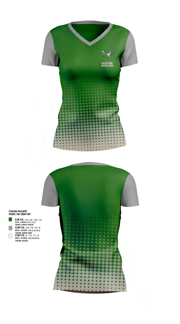 Womens Short Sleeve Vneck Shirt, Dutch Fork Silver Foxes, , Teamtime, Team time, sublimation, custom sports apparel, team uniforms, spirit wear, spiritwear, sports uniforms, custom shirts, team store, custom team store, fundraiser sports, apparel fundraiser