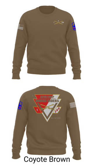 Crew Neck Sweatshirt, A Troop, 1st squadron-299th Calvary Regiment, , Teamtime, Team time, sublimation, custom sports apparel, team uniforms, spirit wear, spiritwear, sports uniforms, custom shirts, team store, custom team store, fundraiser sports, apparel fundraiser