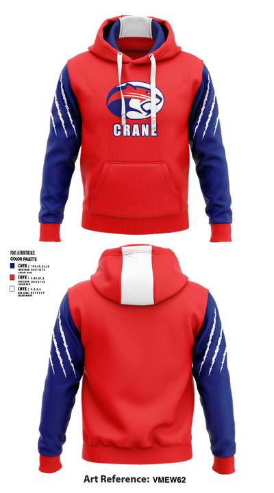 Crane Medical Preparatory High School Football 70643526 Hoodie - 1
