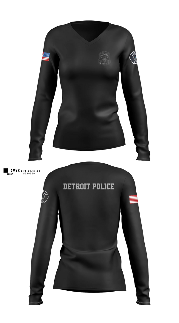 Womens Long Sleeve Vneck Shirt, 12th Precinct Special Operations, Police, Teamtime, Team time, sublimation, custom sports apparel, team uniforms, spirit wear, spiritwear, sports uniforms, custom shirts, team store, custom team store, fundraiser sports, apparel fundraiser