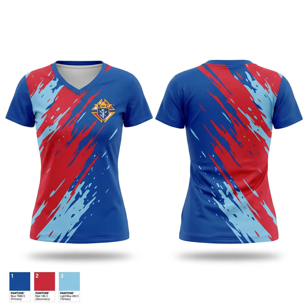 Womens Short Sleeve Vneck Shirt, Knights of Columbus, , Teamtime, Team time, sublimation, custom sports apparel, team uniforms, spirit wear, spiritwear, sports uniforms, custom shirts, team store, custom team store, fundraiser sports, apparel fundraiser