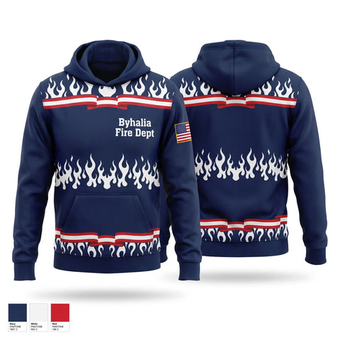 Hoodie, Byhalia Fire Dept, Fire Department, Teamtime, Team time, sublimation, custom sports apparel, team uniforms, spirit wear, spiritwear, sports uniforms, custom shirts, team store, custom team store, fundraiser sports, apparel fundraiser