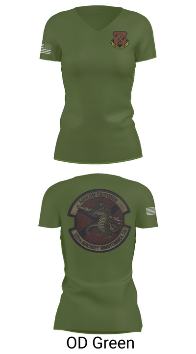 125th Tactical Aircraft Maintenance SQ 70898638 Women's Short Sleeve V-neck Shirt - 46