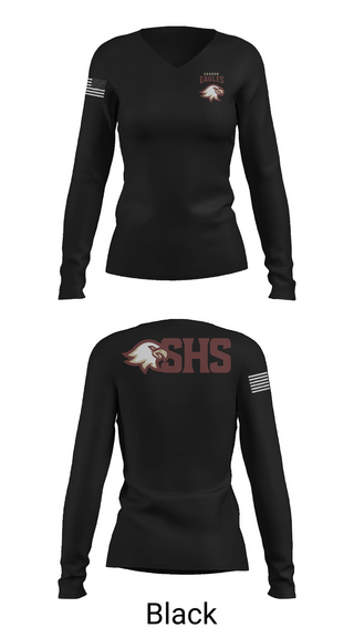 Womens Long Sleeve Vneck Shirt, Sharon Eagles Swimming, Swimming, Teamtime, Team time, sublimation, custom sports apparel, team uniforms, spirit wear, spiritwear, sports uniforms, custom shirts, team store, custom team store, fundraiser sports, apparel fundraiser