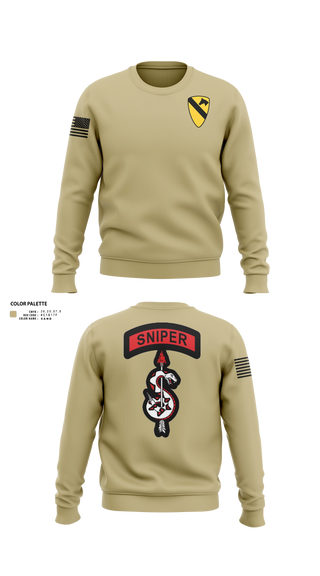 Crew Neck Sweatshirt, 1st Cav, Army, Teamtime, Team time, sublimation, custom sports apparel, team uniforms, spirit wear, spiritwear, sports uniforms, custom shirts, team store, custom team store, fundraiser sports, apparel fundraiser