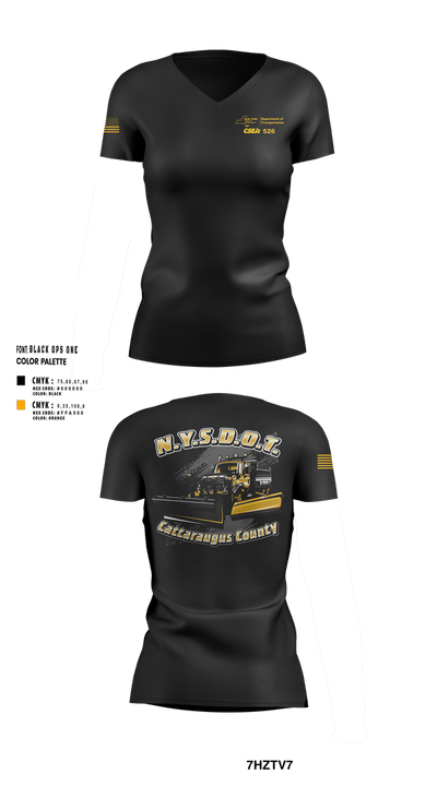 NY State DOT 49877366 Women's Short Sleeve V-neck Shirt - 100