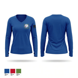 Womens Long Sleeve Vneck Shirt, Hastings Area Ambulance, EMS/EMT, Teamtime, Team time, sublimation, custom sports apparel, team uniforms, spirit wear, spiritwear, sports uniforms, custom shirts, team store, custom team store, fundraiser sports, apparel fundraiser