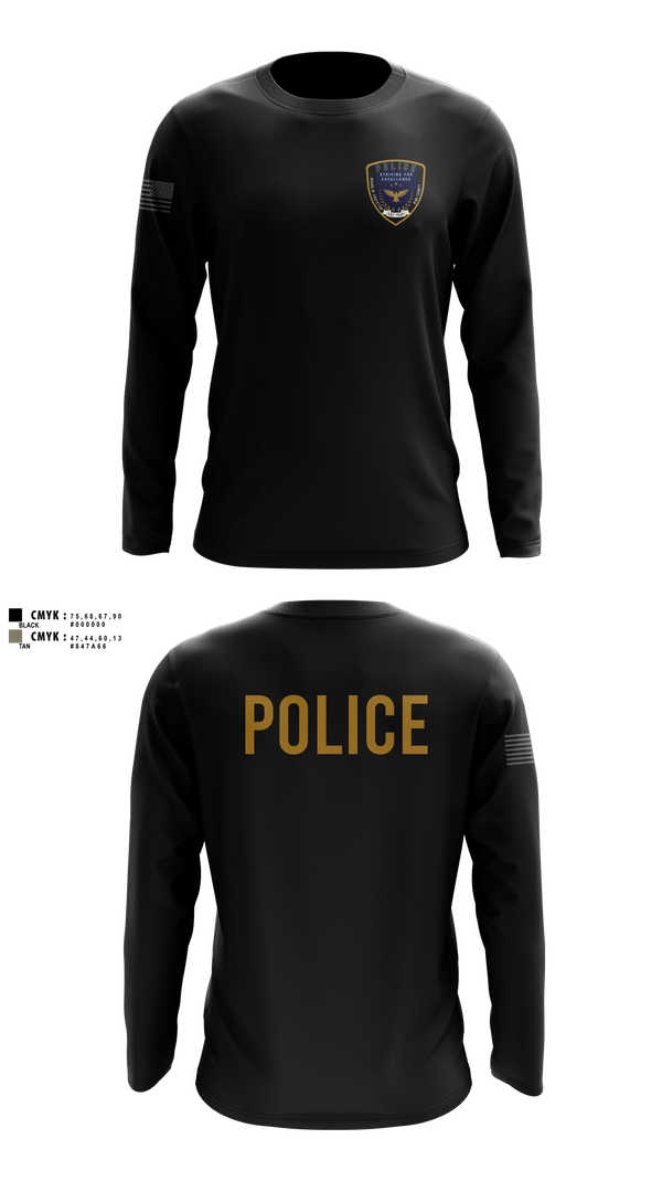 Long Sleeve Performance Shirt, Bibb County BOE Police Department, Police, Teamtime, Team time, sublimation, custom sports apparel, team uniforms, spirit wear, spiritwear, sports uniforms, custom shirts, team store, custom team store, fundraiser sports, apparel fundraiser