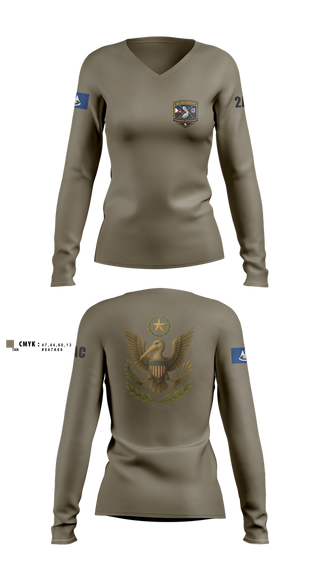 Womens Long Sleeve Vneck Shirt, 2nd Area Command (LASG), , Teamtime, Team time, sublimation, custom sports apparel, team uniforms, spirit wear, spiritwear, sports uniforms, custom shirts, team store, custom team store, fundraiser sports, apparel fundraiser