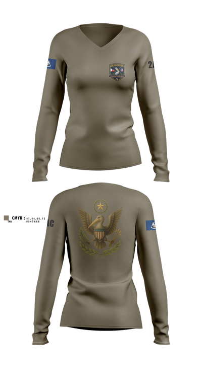 2nd Area Command (LASG) 22511039 Women's Long Sleeve V-neck Shirt - 2
