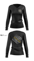4th brigade Goose Creek High School JROTC Women's Long Sleeve V-neck Shirt - 3