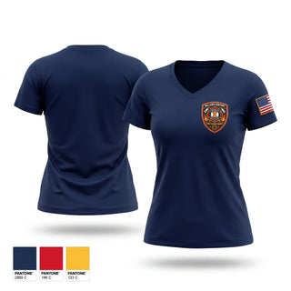Womens Short Sleeve Vneck Shirt, Willard Airport Fire Department, Fire Department, Teamtime, Team time, sublimation, custom sports apparel, team uniforms, spirit wear, spiritwear, sports uniforms, custom shirts, team store, custom team store, fundraiser sports, apparel fundraiser