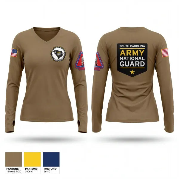 Womens Long Sleeve Vneck Shirt, R&R, National Guard, Teamtime, Team time, sublimation, custom sports apparel, team uniforms, spirit wear, spiritwear, sports uniforms, custom shirts, team store, custom team store, fundraiser sports, apparel fundraiser