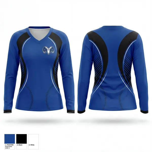 Womens Long Sleeve Vneck Shirt, Ramsay, Softball, Teamtime, Team time, sublimation, custom sports apparel, team uniforms, spirit wear, spiritwear, sports uniforms, custom shirts, team store, custom team store, fundraiser sports, apparel fundraiser