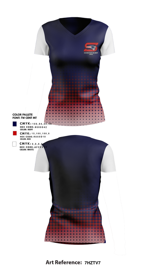 Womens Short Sleeve Vneck Shirt, Schenectady Belmont Football & Cheer, , Teamtime, Team time, sublimation, custom sports apparel, team uniforms, spirit wear, spiritwear, sports uniforms, custom shirts, team store, custom team store, fundraiser sports, apparel fundraiser