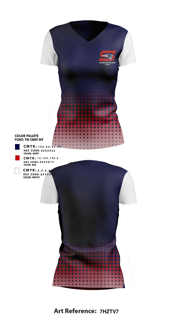 Womens Short Sleeve Vneck Shirt, Schenectady Belmont Football & Cheer, , Teamtime, Team time, sublimation, custom sports apparel, team uniforms, spirit wear, spiritwear, sports uniforms, custom shirts, team store, custom team store, fundraiser sports, apparel fundraiser