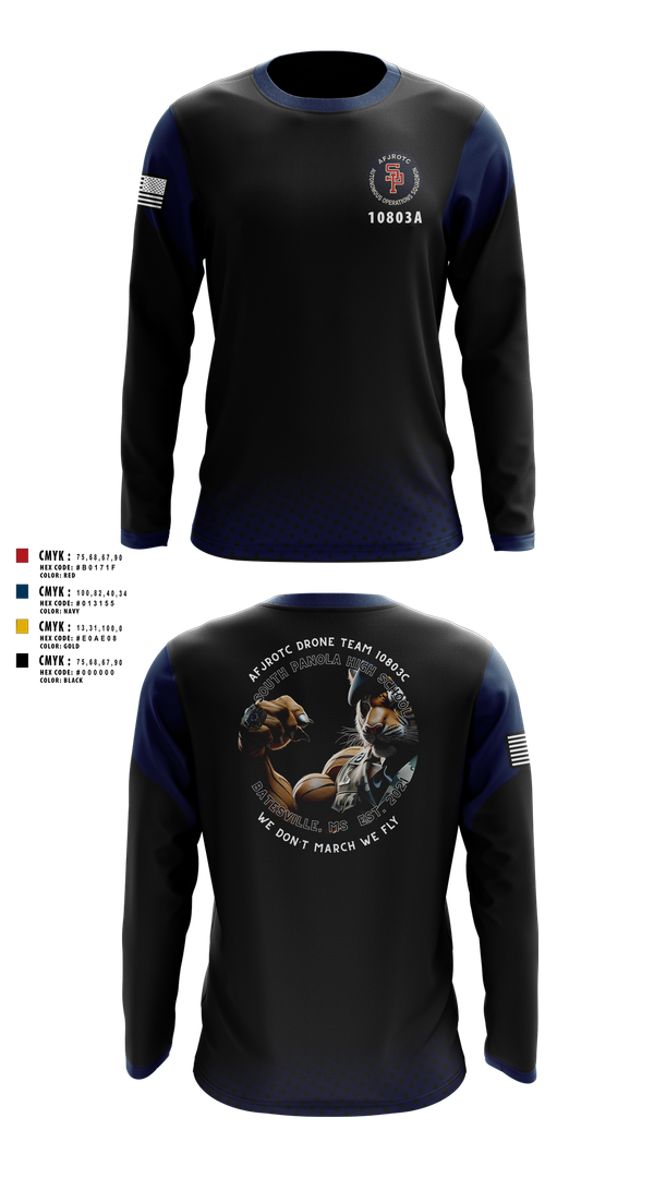 Long Sleeve Performance Shirt, AFJROTC MS-081 DRONE TEAM, , Teamtime, Team time, sublimation, custom sports apparel, team uniforms, spirit wear, spiritwear, sports uniforms, custom shirts, team store, custom team store, fundraiser sports, apparel fundraiser