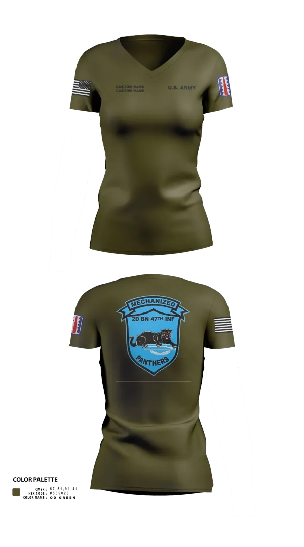 Womens Short Sleeve Vneck Shirt, C Co 2-47 197th Infantry Brigade, , Teamtime, Team time, sublimation, custom sports apparel, team uniforms, spirit wear, spiritwear, sports uniforms, custom shirts, team store, custom team store, fundraiser sports, apparel fundraiser