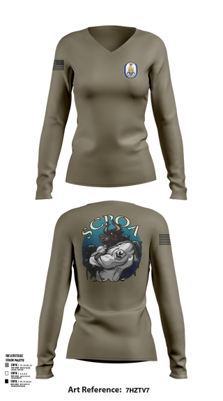 Womens Long Sleeve Vneck Shirt, Scpoa, Navy, Teamtime, Team time, sublimation, custom sports apparel, team uniforms, spirit wear, spiritwear, sports uniforms, custom shirts, team store, custom team store, fundraiser sports, apparel fundraiser