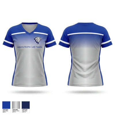 Laguna-Acoma Senior High School Basketball 15148897 Women's Short Sleeve V-neck Shirt - 1