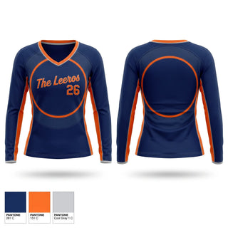 Womens Long Sleeve Vneck Shirt, The Leñeros 26, Baseball, Teamtime, Team time, sublimation, custom sports apparel, team uniforms, spirit wear, spiritwear, sports uniforms, custom shirts, team store, custom team store, fundraiser sports, apparel fundraiser
