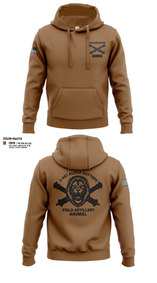 Hoodie, 1-487 Alpha Battery Field Artillery, National Guard, Teamtime, Team time, sublimation, custom sports apparel, team uniforms, spirit wear, spiritwear, sports uniforms, custom shirts, team store, custom team store, fundraiser sports, apparel fundraiser