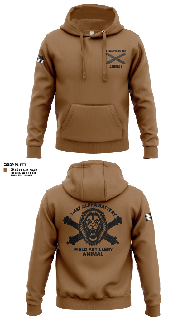 Hoodie, 1-487 Alpha Battery Field Artillery, National Guard, Teamtime, Team time, sublimation, custom sports apparel, team uniforms, spirit wear, spiritwear, sports uniforms, custom shirts, team store, custom team store, fundraiser sports, apparel fundraiser