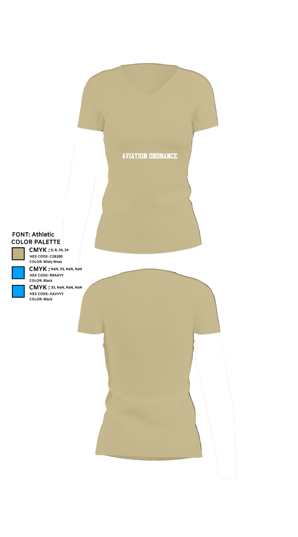 Womens Short Sleeve Vneck Shirt, Aviation Ordnance, Navy, Teamtime, Team time, sublimation, custom sports apparel, team uniforms, spirit wear, spiritwear, sports uniforms, custom shirts, team store, custom team store, fundraiser sports, apparel fundraiser
