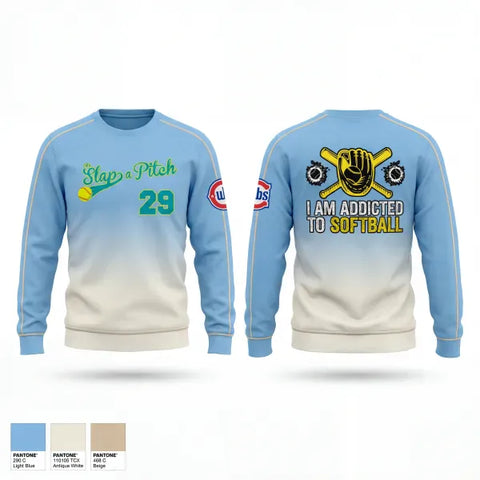 Crew Neck Sweatshirt, Slap A Pitch, Softball, Teamtime, Team time, sublimation, custom sports apparel, team uniforms, spirit wear, spiritwear, sports uniforms, custom shirts, team store, custom team store, fundraiser sports, apparel fundraiser