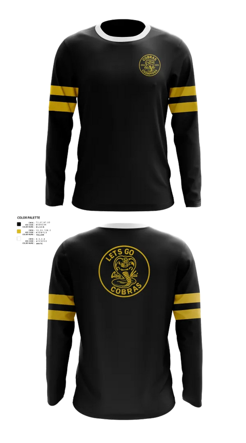 Long Sleeve Performance Shirt, Cobras, Ice Hockey, Teamtime, Team time, sublimation, custom sports apparel, team uniforms, spirit wear, spiritwear, sports uniforms, custom shirts, team store, custom team store, fundraiser sports, apparel fundraiser